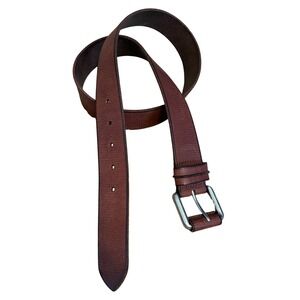 Boconi Nashville Burnished Brown Leather Belt, Size 32, Handcrafted in the USA